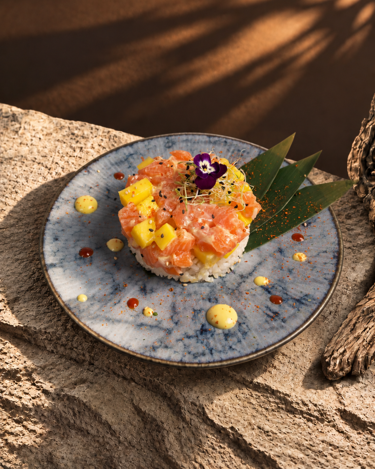 Tartar de salmón con mango
