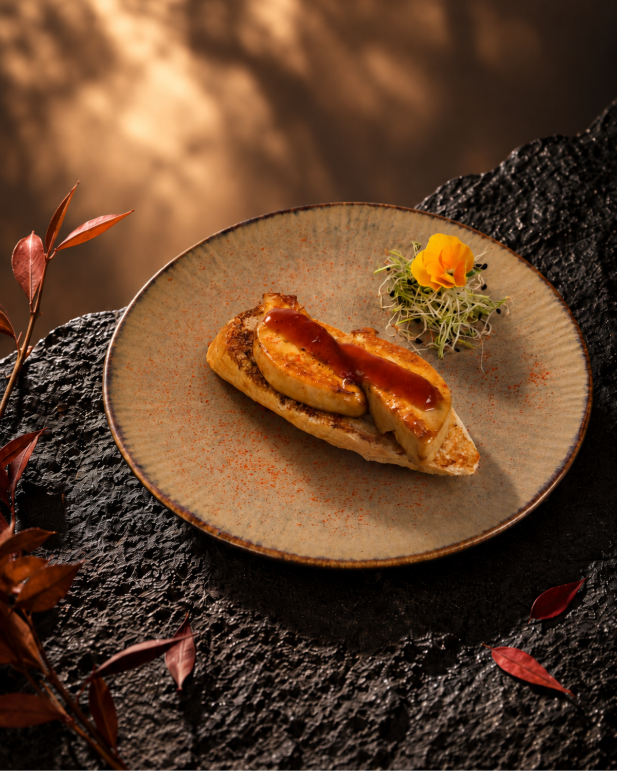 Tostas de foie con mermelada