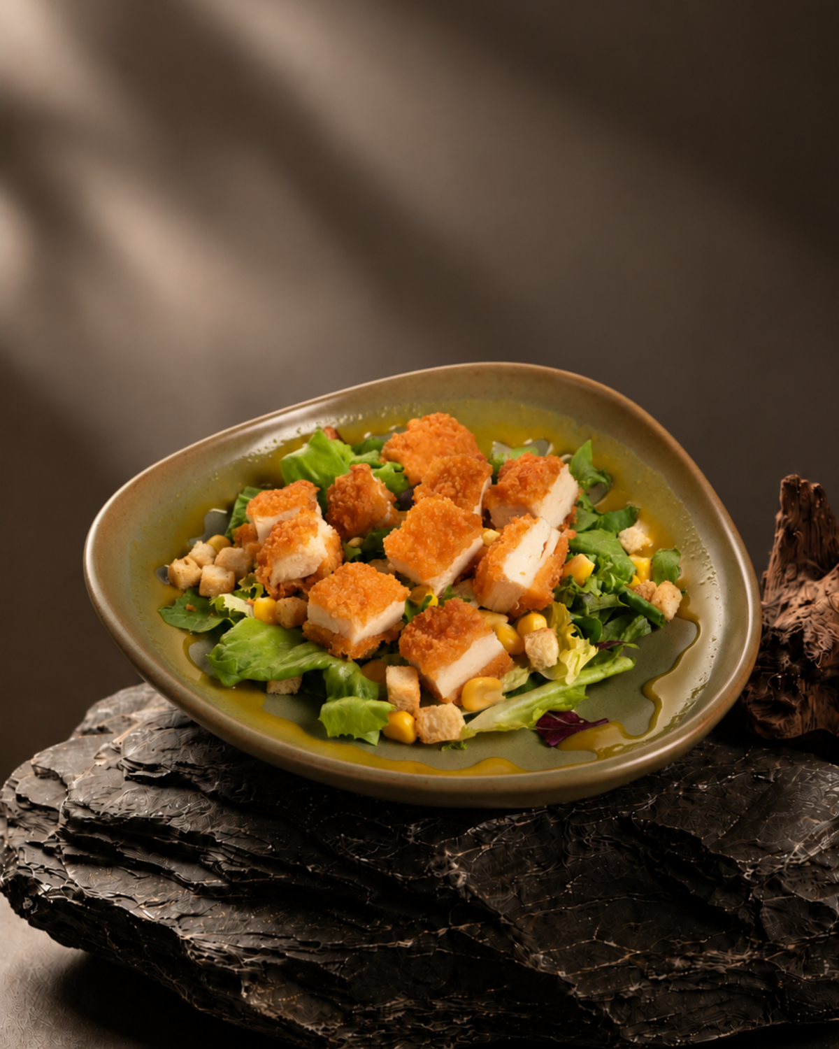 Ensalada de pollo crujiente