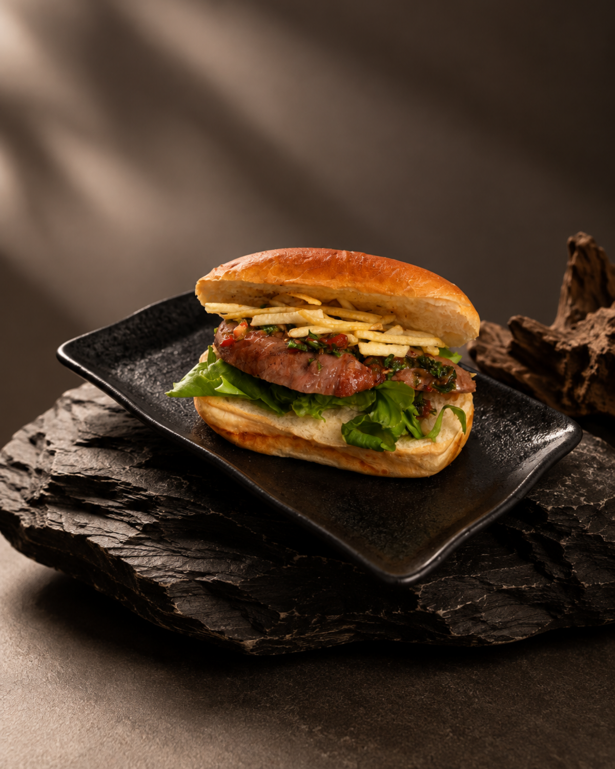 Brioche de chorizo con chimichurri