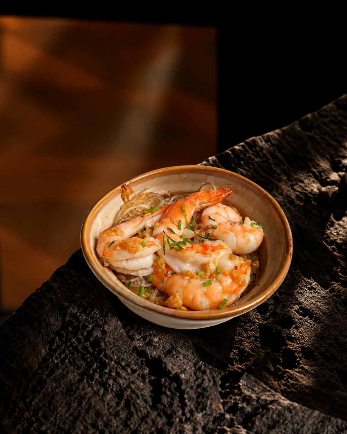 Langostinos al ajillo oriental